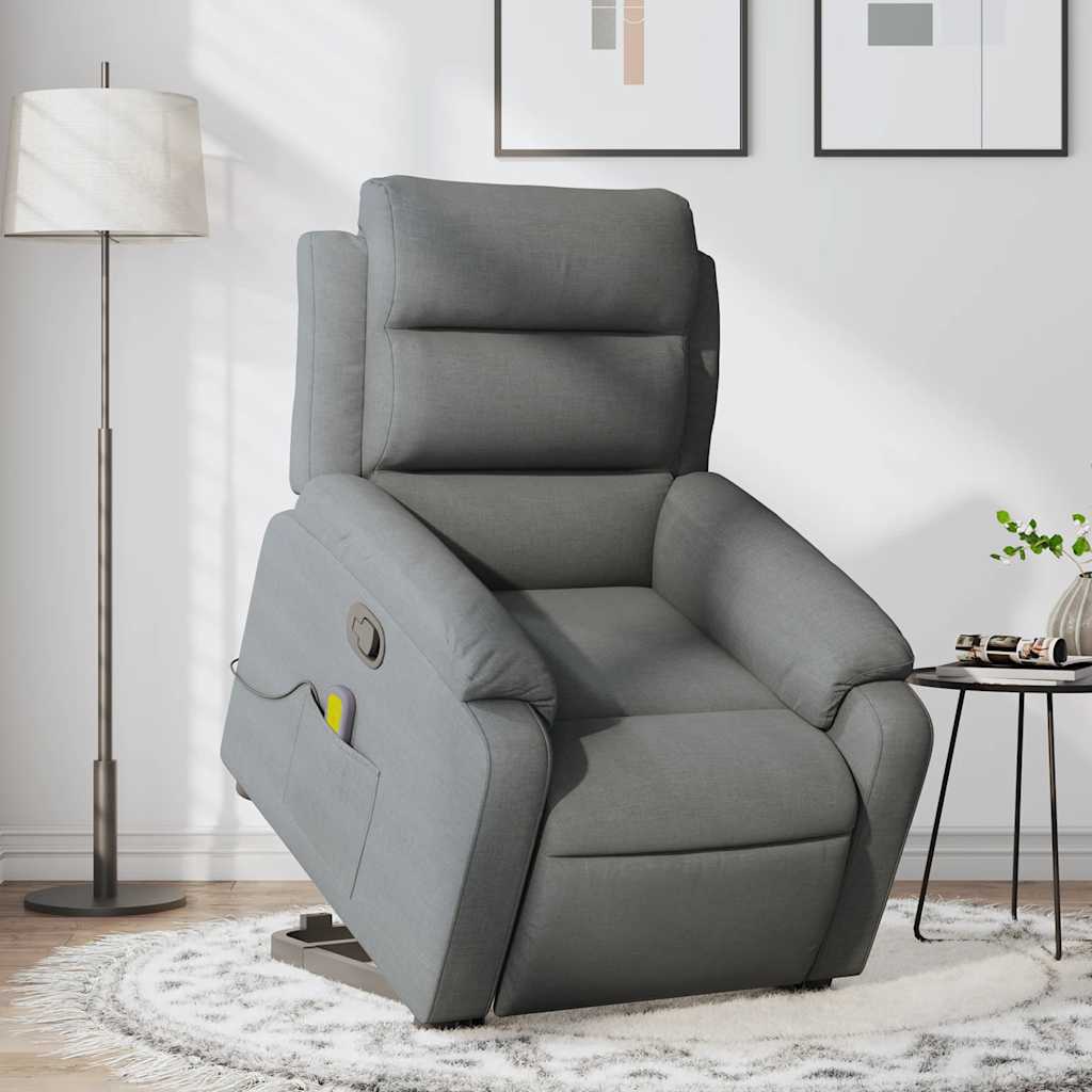 Fauteuil de massage inclinable Gris foncé Tissu - XIOS