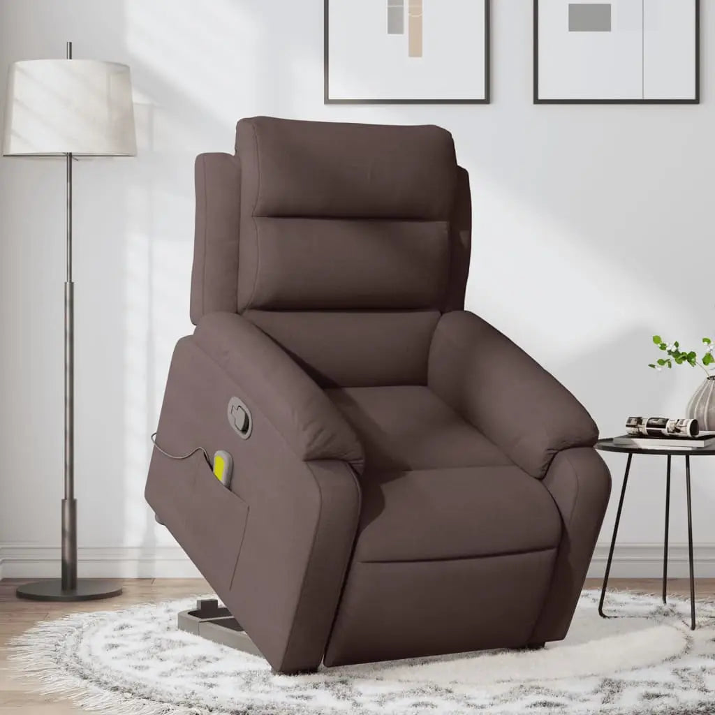 Fauteuil inclinable de massage Marron foncé Tissu - XIOS
