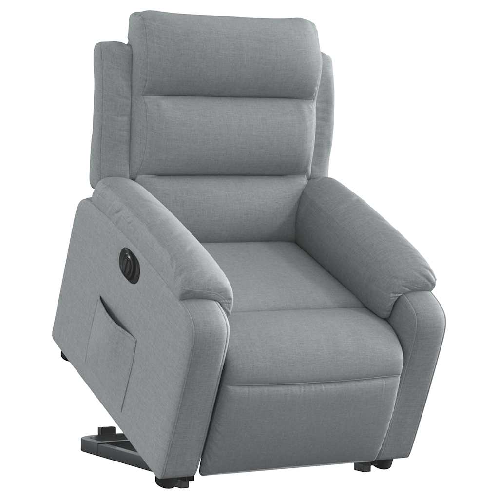 Fauteuil inclinable électrique gris clair tissu - XIOS