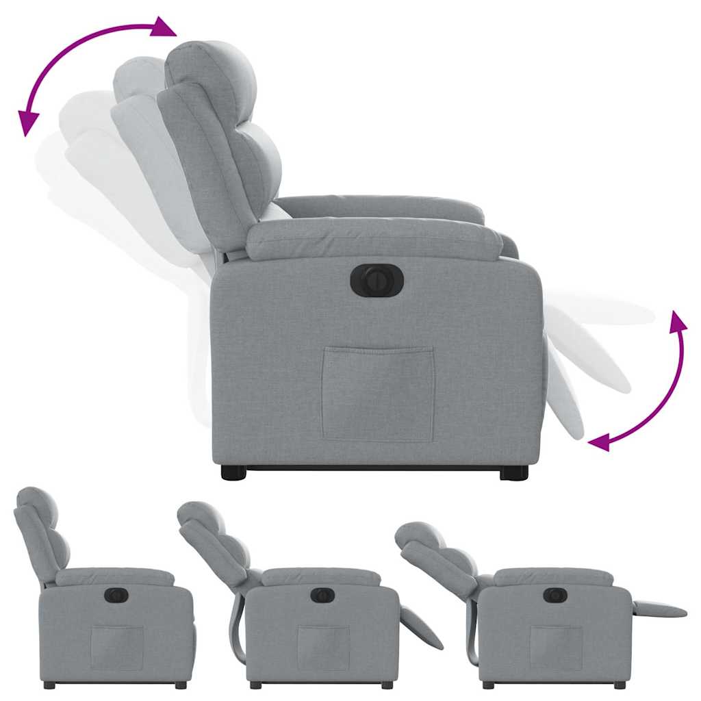 Fauteuil inclinable électrique gris clair tissu - XIOS
