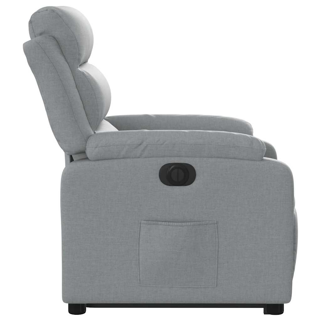 Fauteuil inclinable électrique gris clair tissu - XIOS