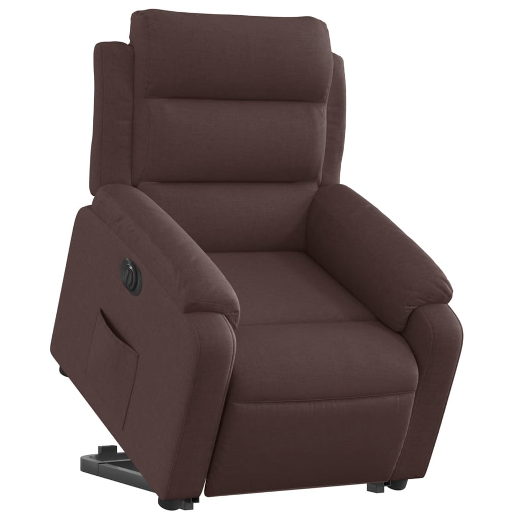 Fauteuil inclinable électrique marron foncé tissu