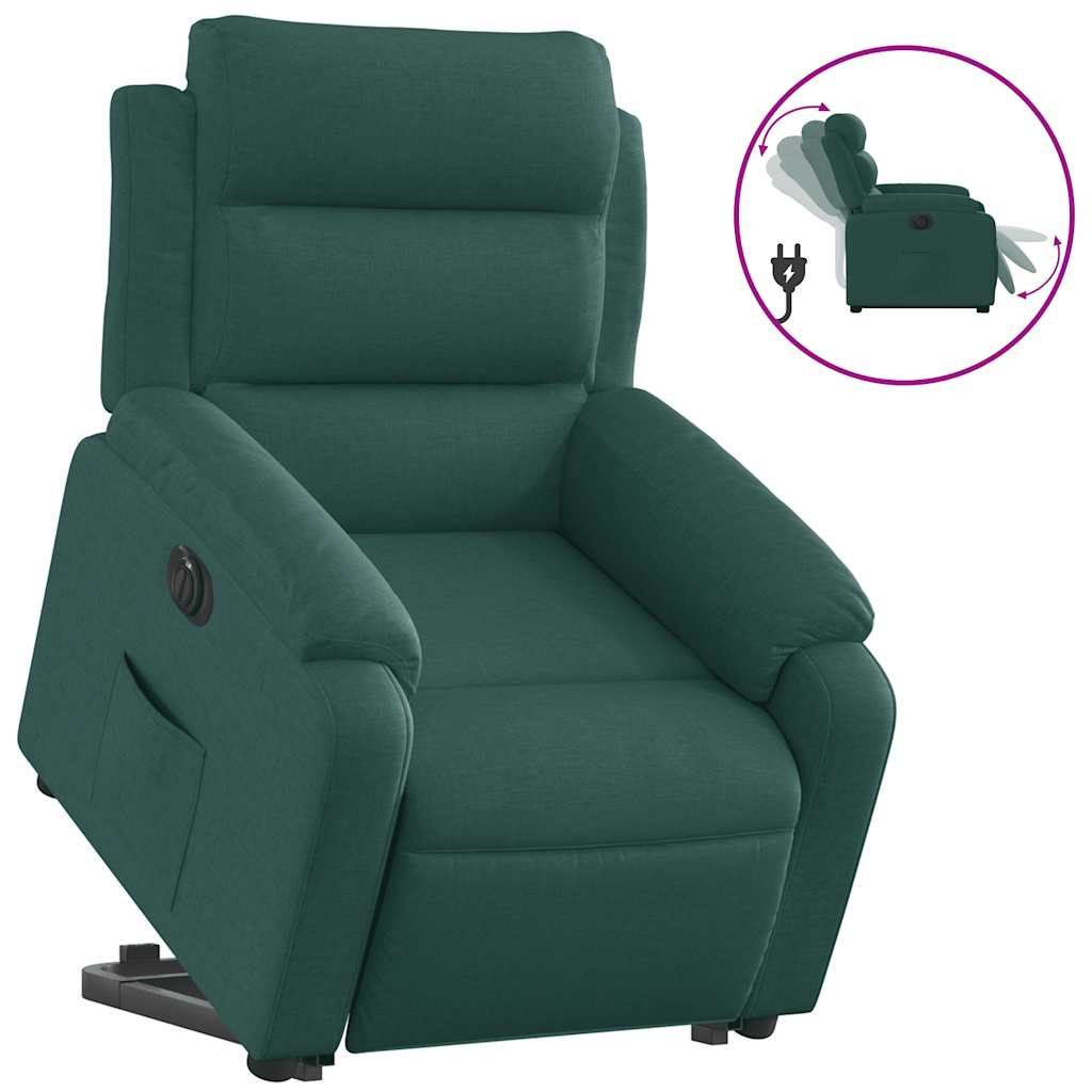 Fauteuil inclinable électrique vert foncé tissu - XIOS
