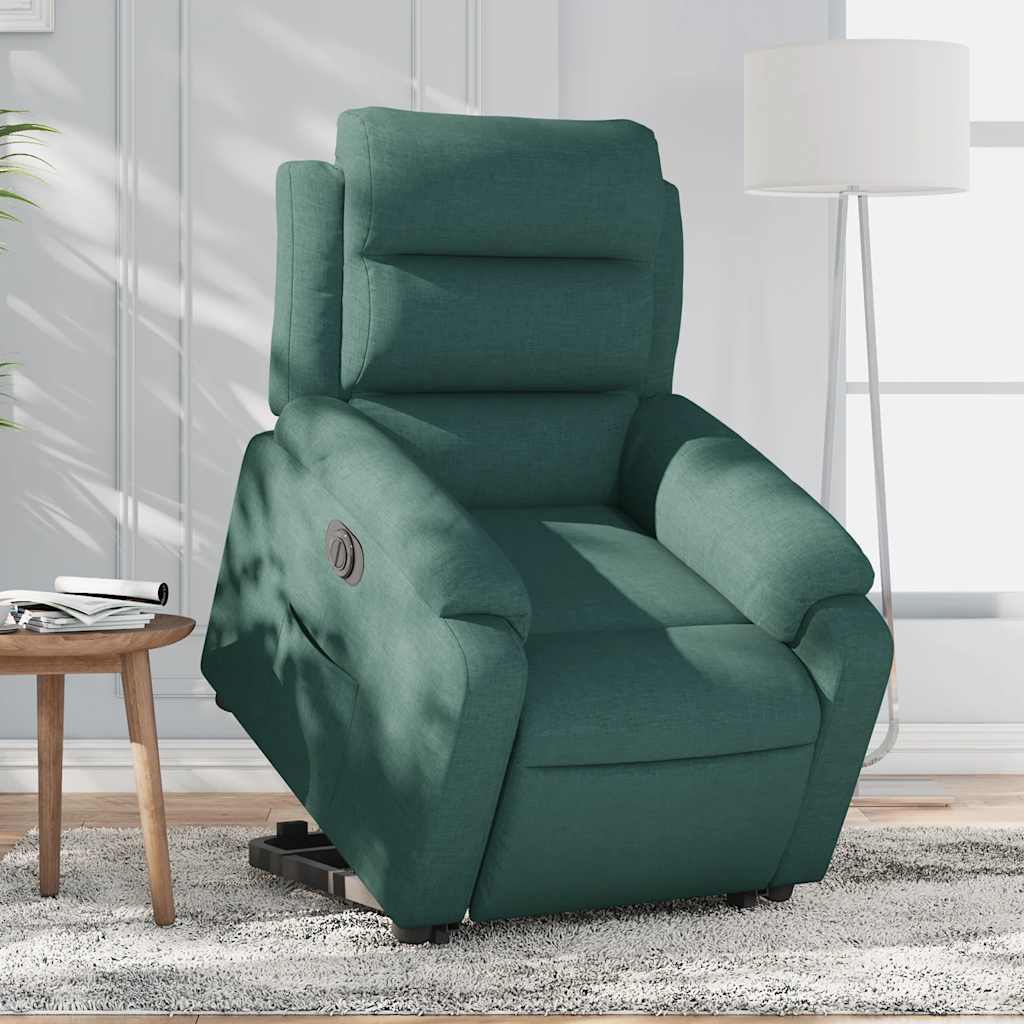 Fauteuil inclinable électrique vert foncé tissu - XIOS