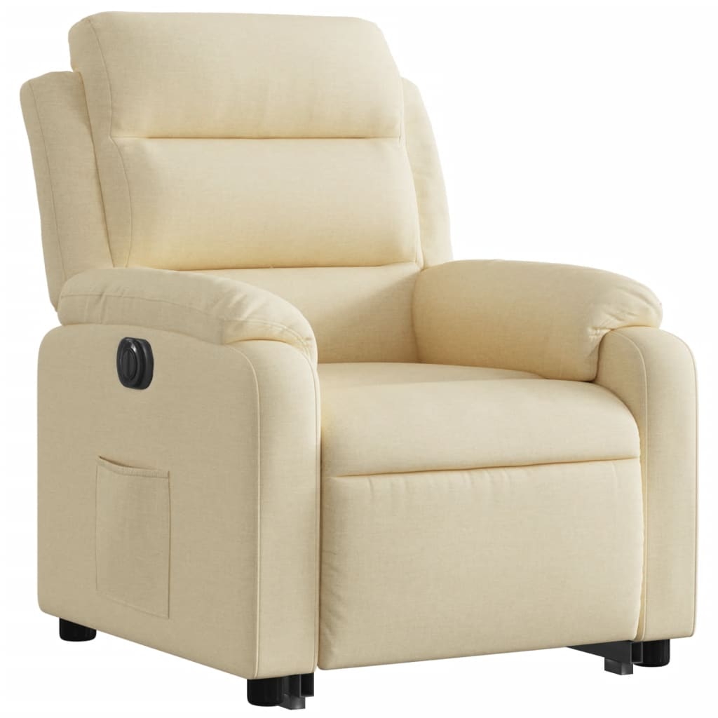 Fauteuil inclinable électrique crème tissu - XIOS