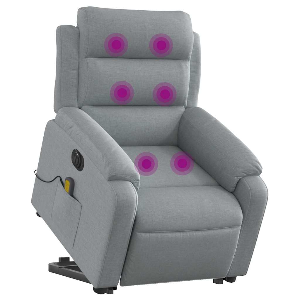 Fauteuil inclinable de massage électrique Gris clair Tissu - XIOS