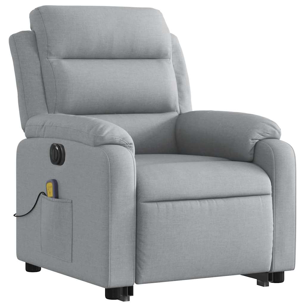 Fauteuil inclinable de massage électrique Gris clair Tissu - XIOS