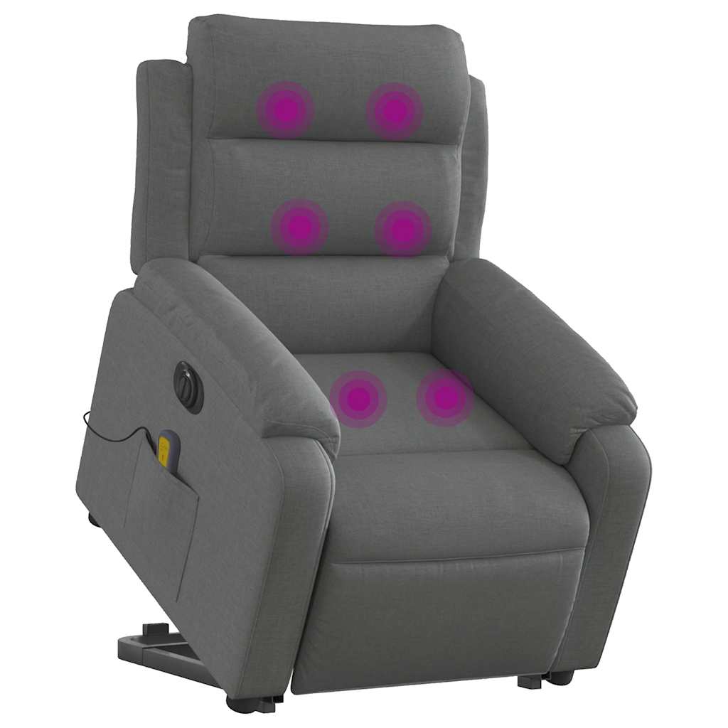 Fauteuil inclinable de massage électrique Gris foncé Tissu - XIOS