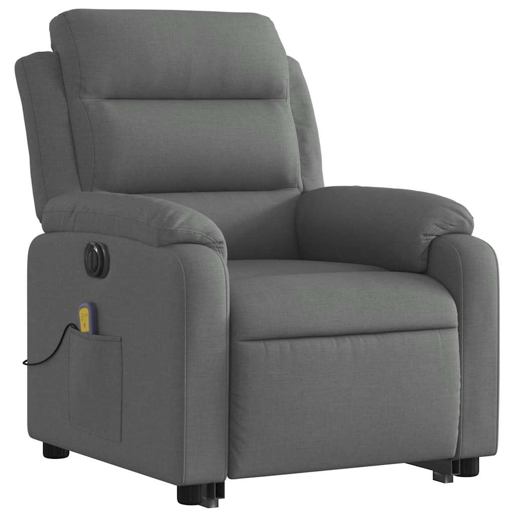 Fauteuil inclinable de massage électrique Gris foncé Tissu - XIOS