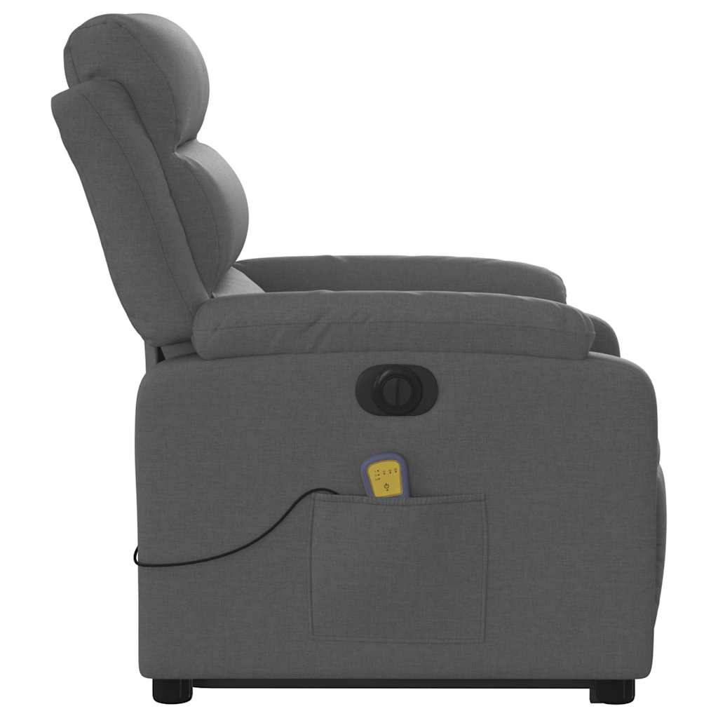 Fauteuil inclinable de massage électrique Gris foncé Tissu - XIOS