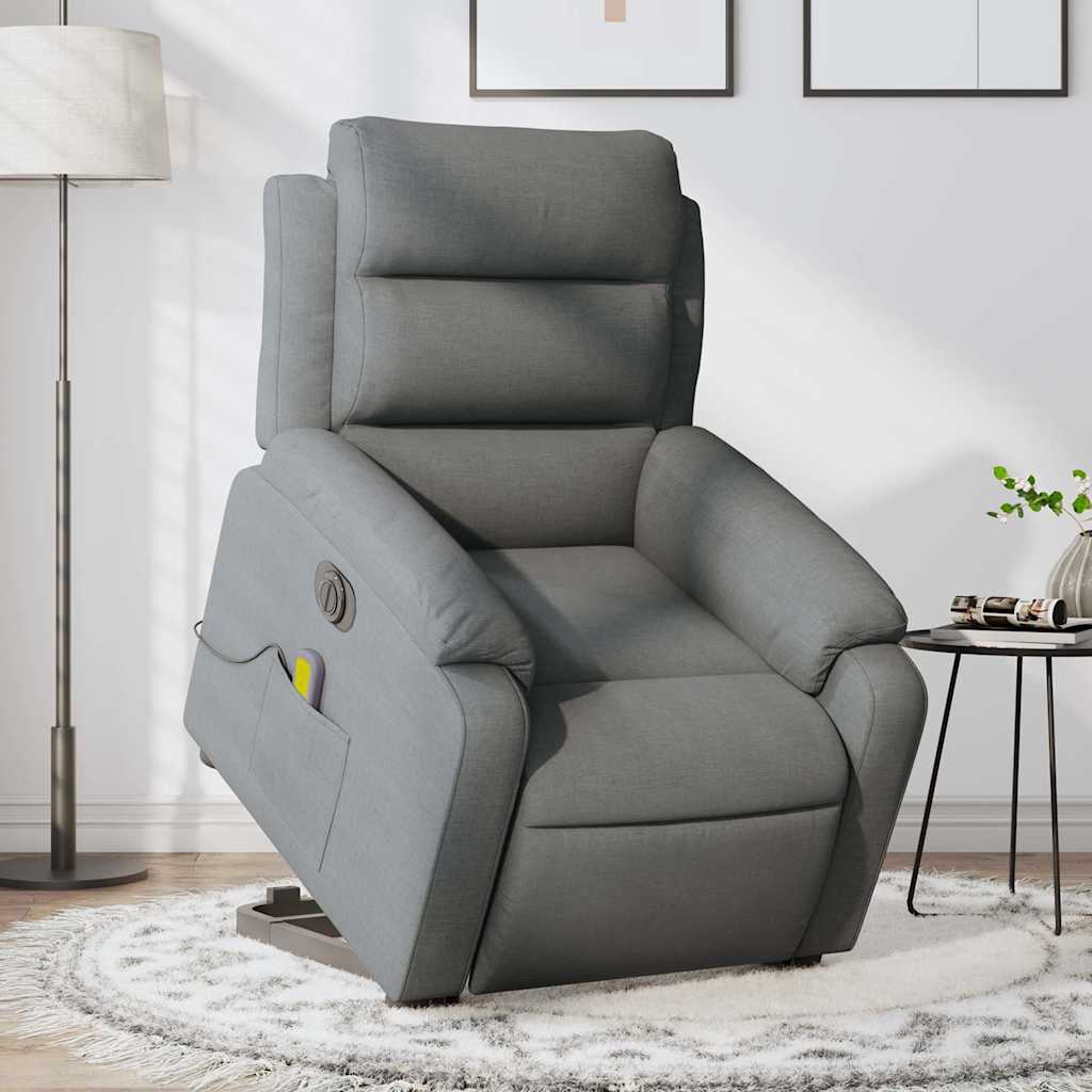 Fauteuil inclinable de massage électrique Gris foncé Tissu - XIOS