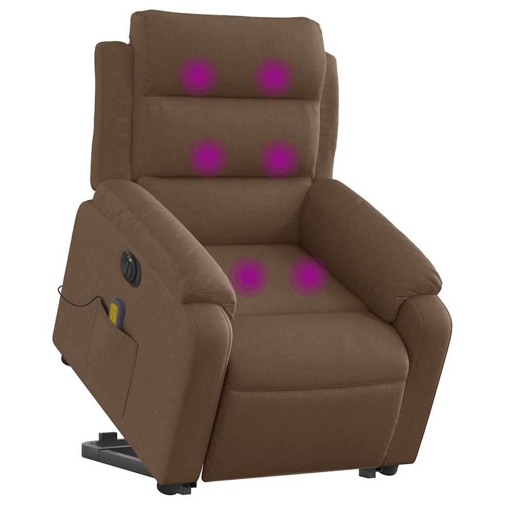 Fauteuil inclinable de massage électrique Marron Tissu - XIOS