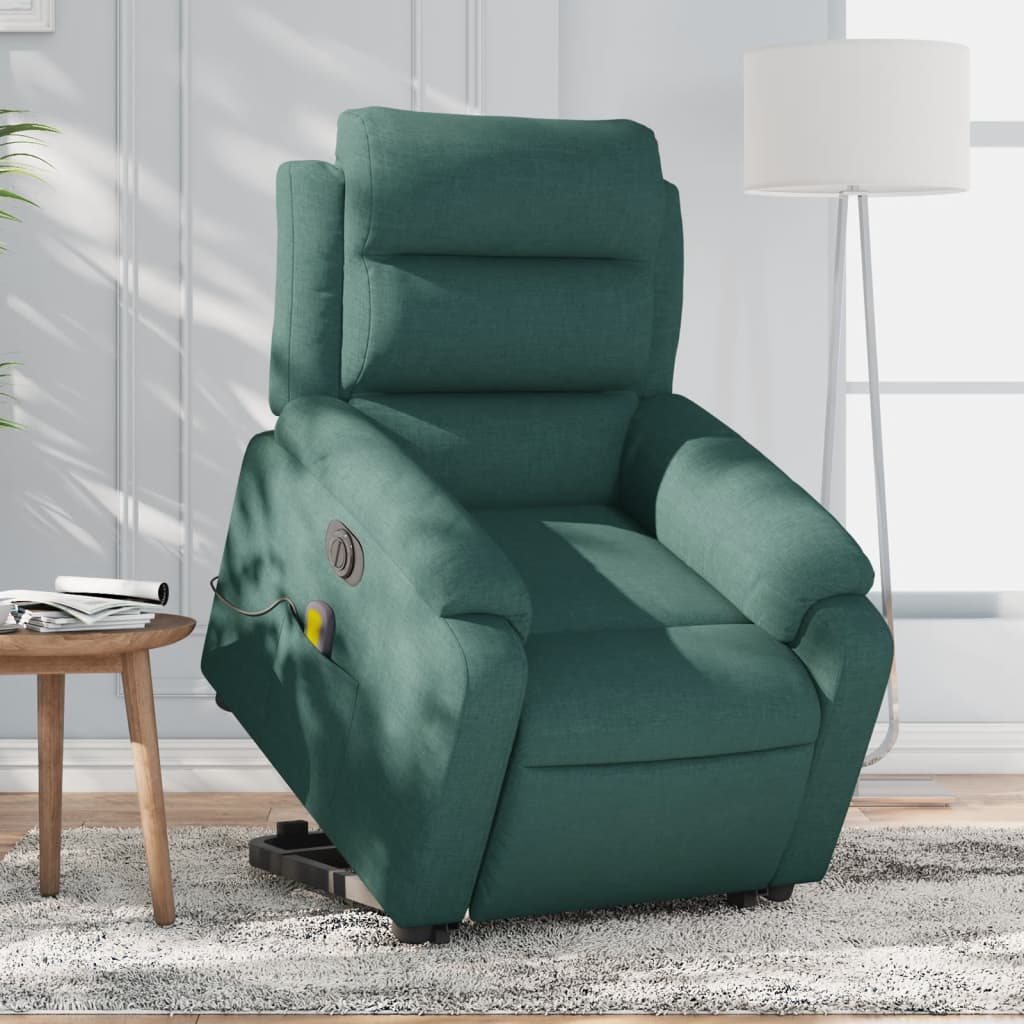 Fauteuil inclinable de massage électrique Vert foncé Tissu - XIOS