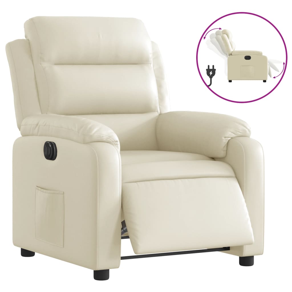 Fauteuil inclinable électrique Crème Similicuir - XIOS