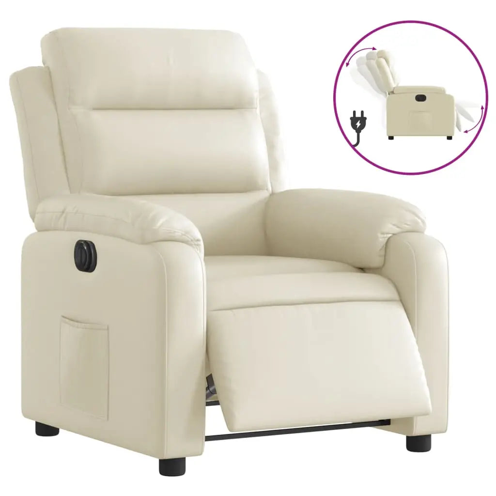 Fauteuil inclinable électrique Crème Similicuir - XIOS
