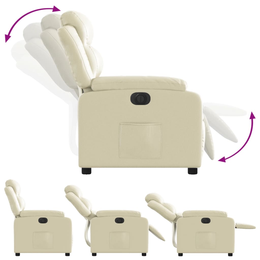 Fauteuil inclinable électrique Crème Similicuir - XIOS