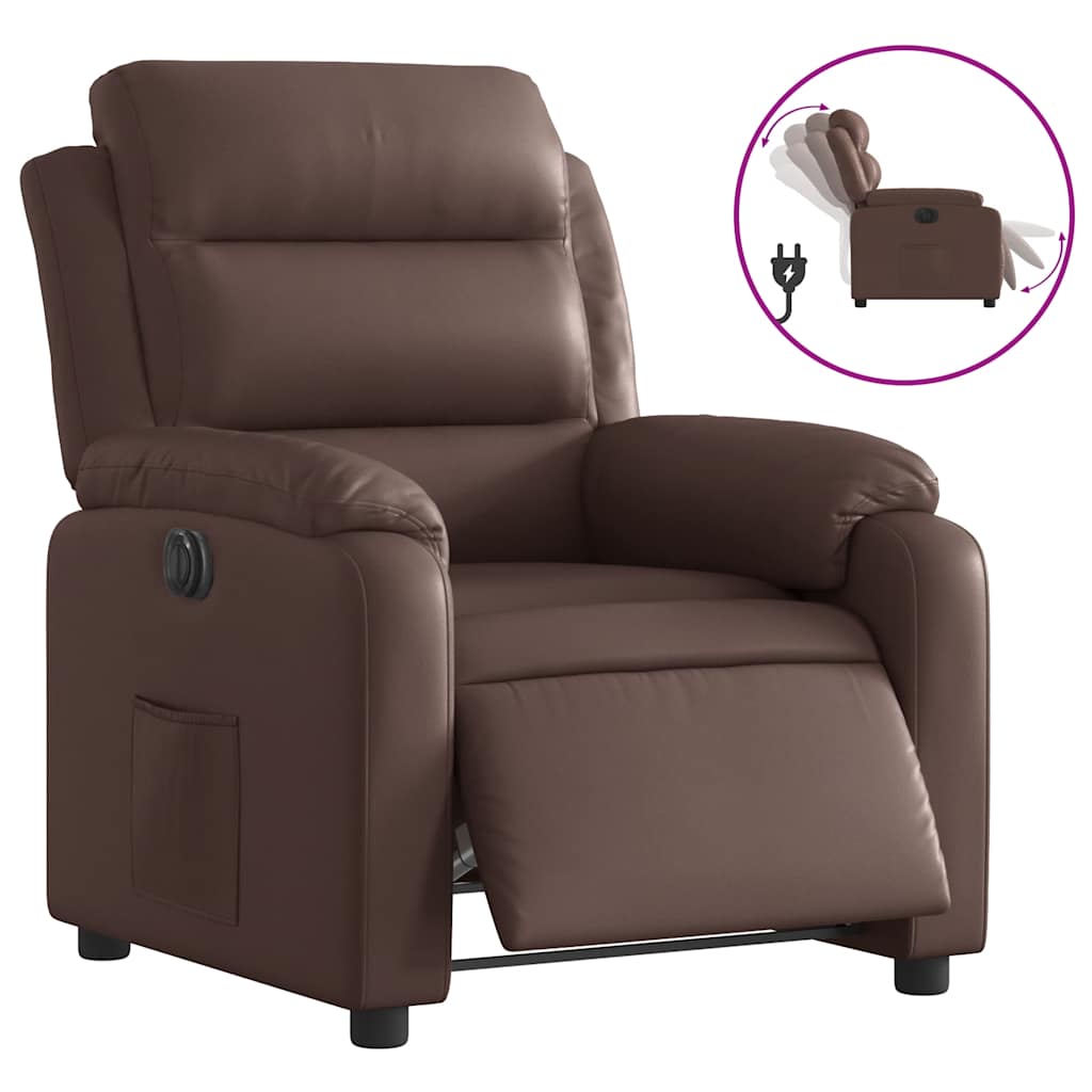 Fauteuil inclinable électrique Marron Similicuir - XIOS