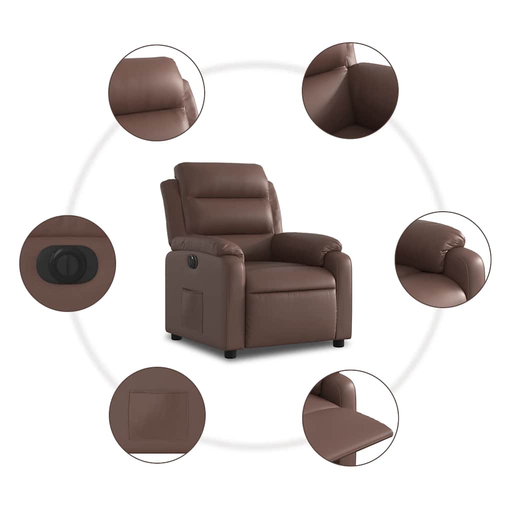 Fauteuil inclinable électrique Marron Similicuir - XIOS
