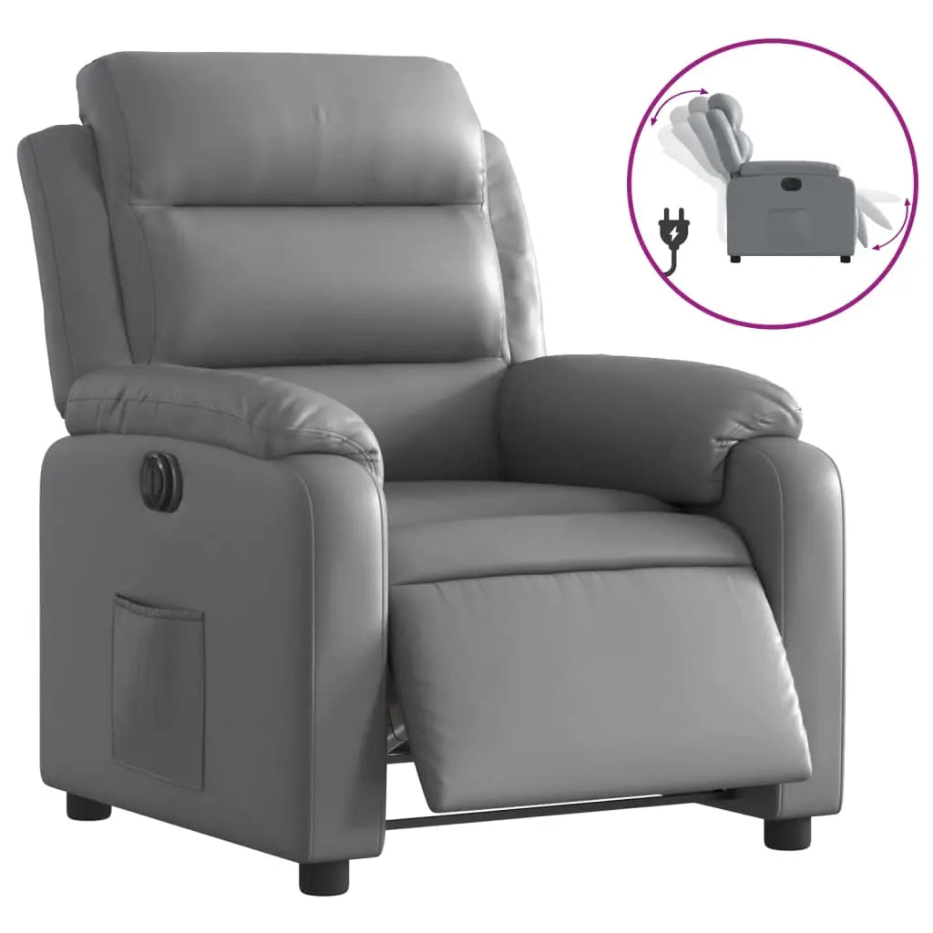 Fauteuil inclinable électrique Gris Similicuir - XIOS