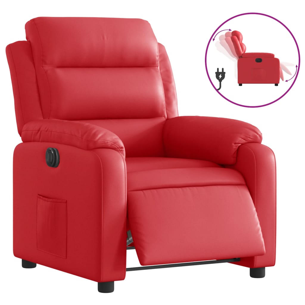 Fauteuil inclinable électrique Rouge Similicuir - XIOS