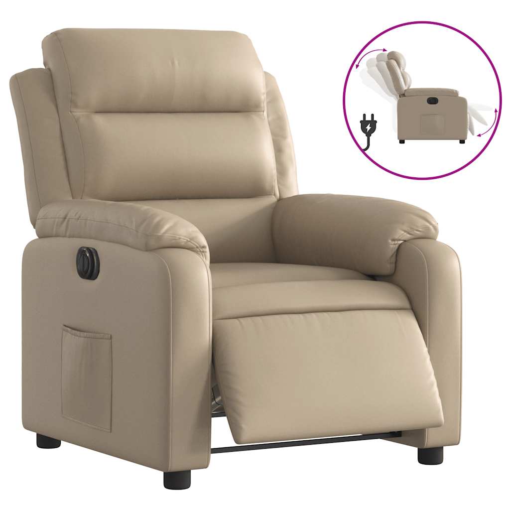 Fauteuil inclinable électrique Cappuccino Similicuir - XIOS