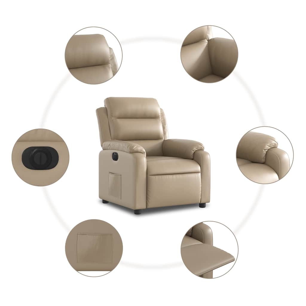 Fauteuil inclinable électrique Cappuccino Similicuir - XIOS