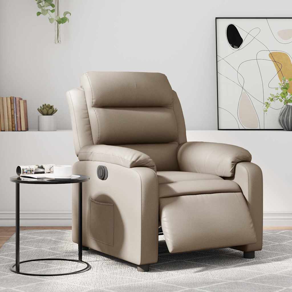 Fauteuil inclinable électrique Cappuccino Similicuir - XIOS