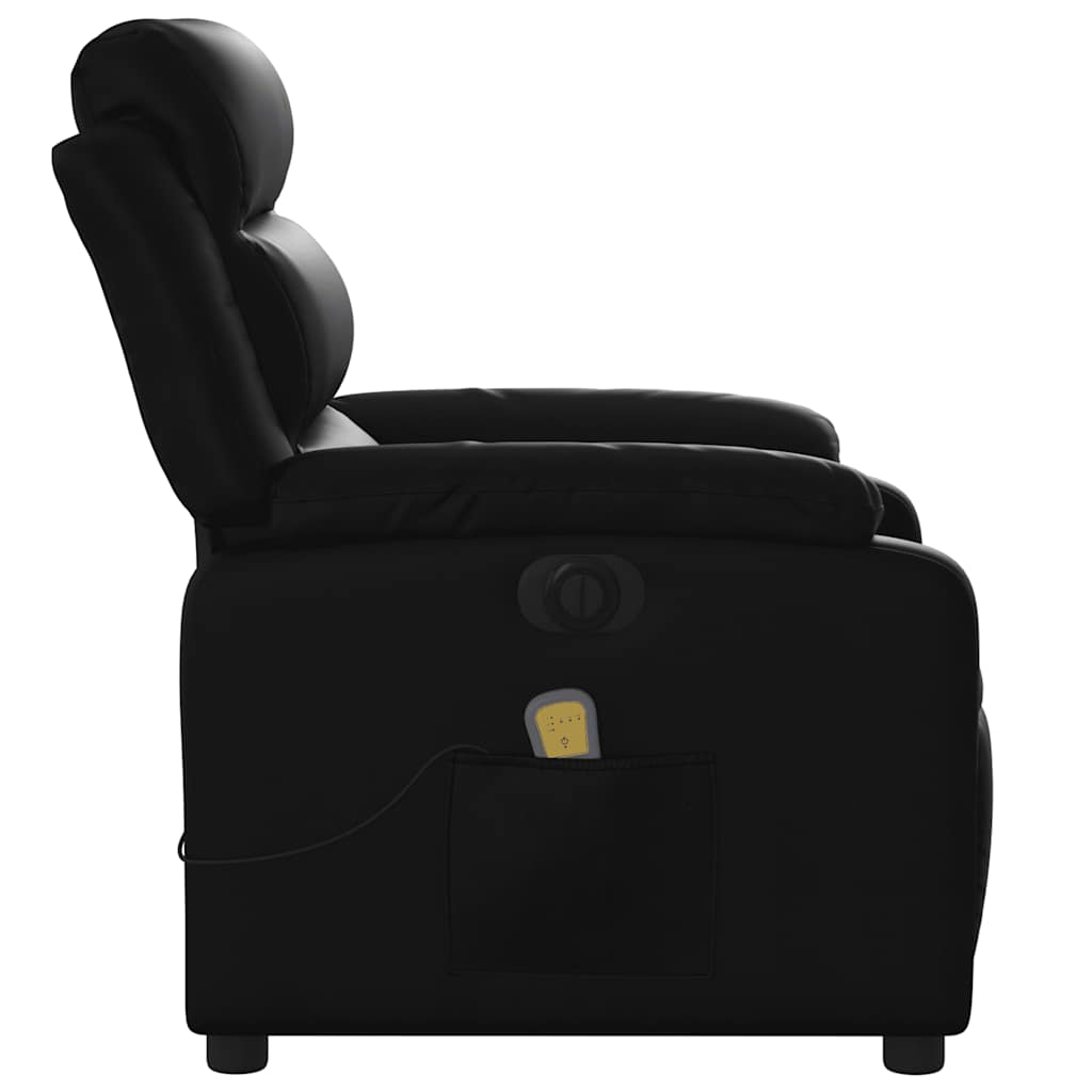 Fauteuil de massage inclinable électrique noir similicuir - XIOS