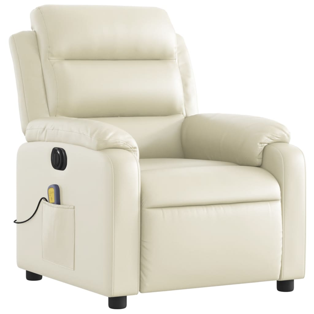 Fauteuil de massage inclinable électrique crème similicuir - XIOS