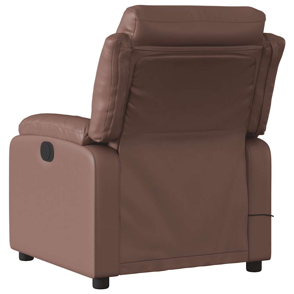 Fauteuil de massage inclinable électrique marron similicuir - XIOS