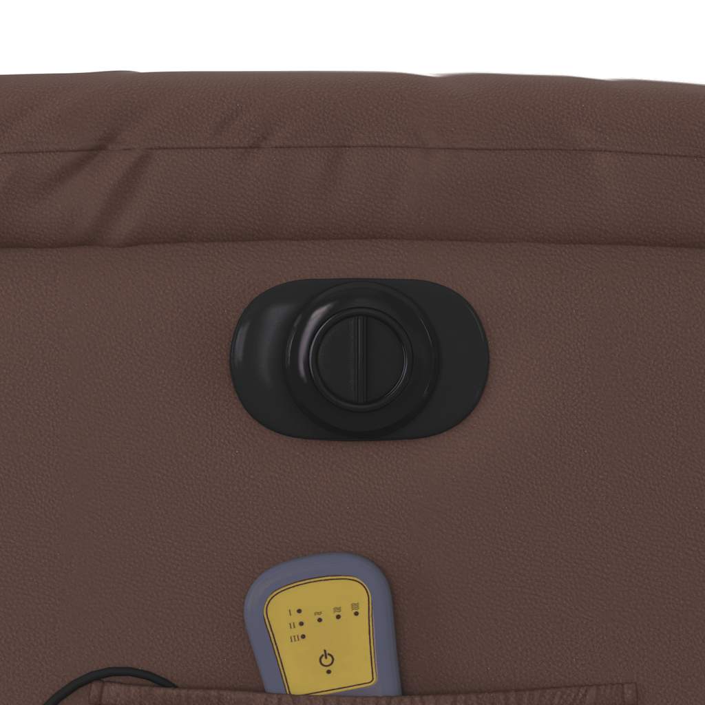 Fauteuil de massage inclinable électrique marron similicuir - XIOS