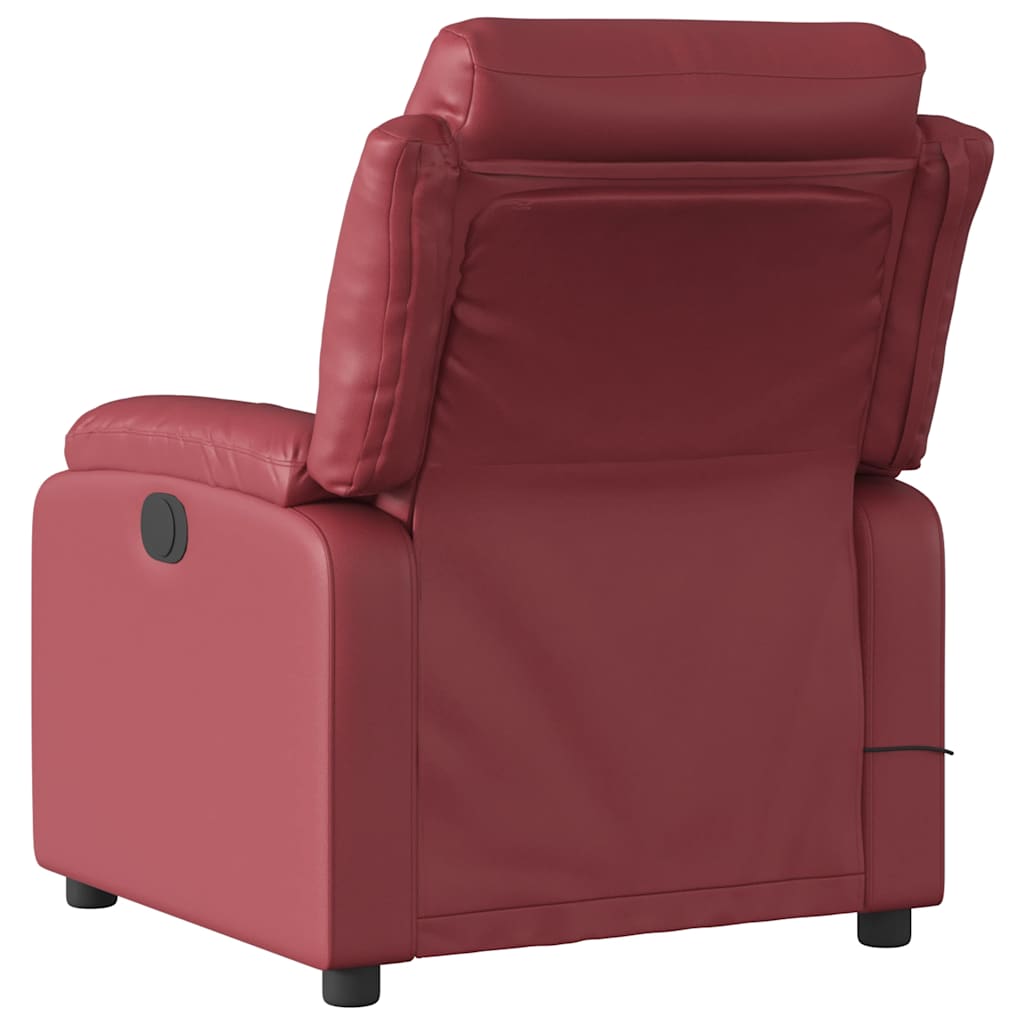 Fauteuil de massage inclinable électrique rouge bordeaux - XIOS