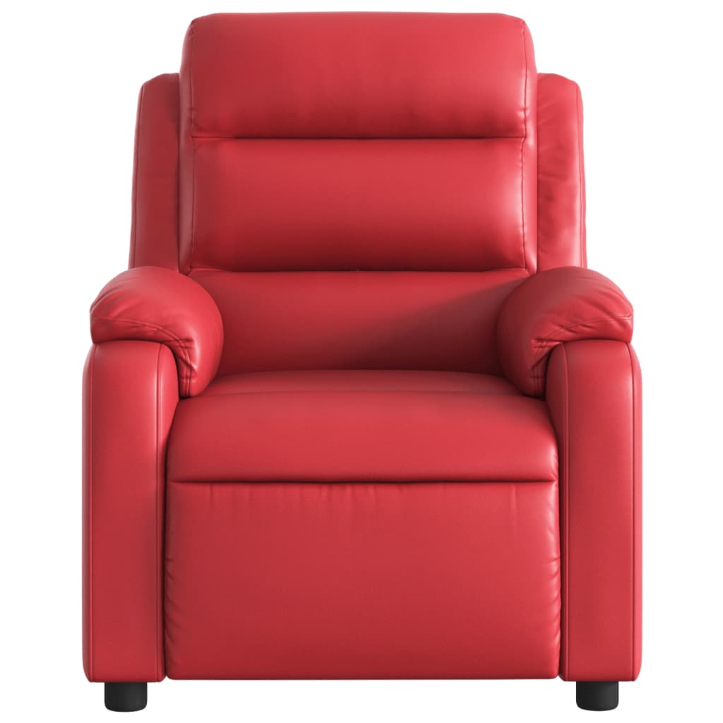 Fauteuil de massage inclinable électrique rouge similicuir - XIOS