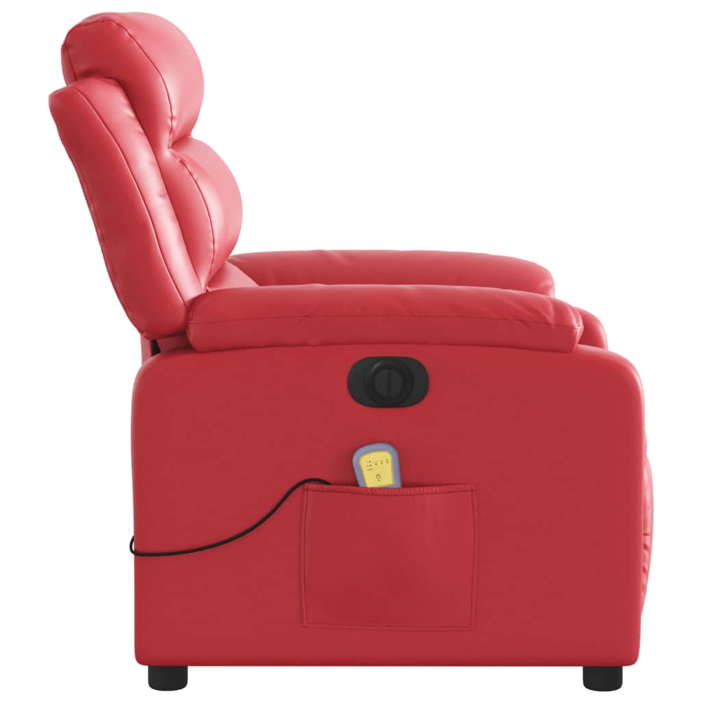 Fauteuil de massage inclinable électrique rouge similicuir - XIOS