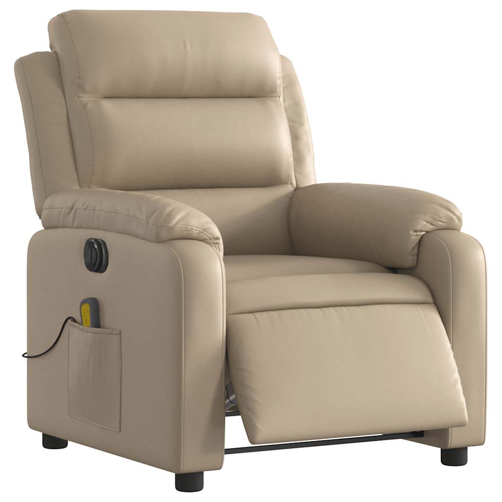 Fauteuil de massage inclinable électrique cappuccino similicuir - XIOS