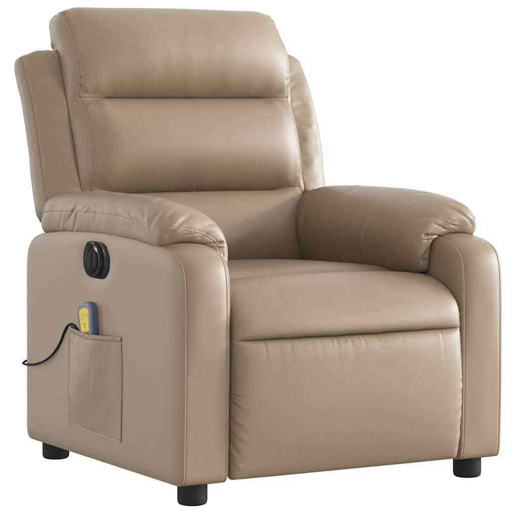 Fauteuil de massage inclinable électrique cappuccino similicuir - XIOS