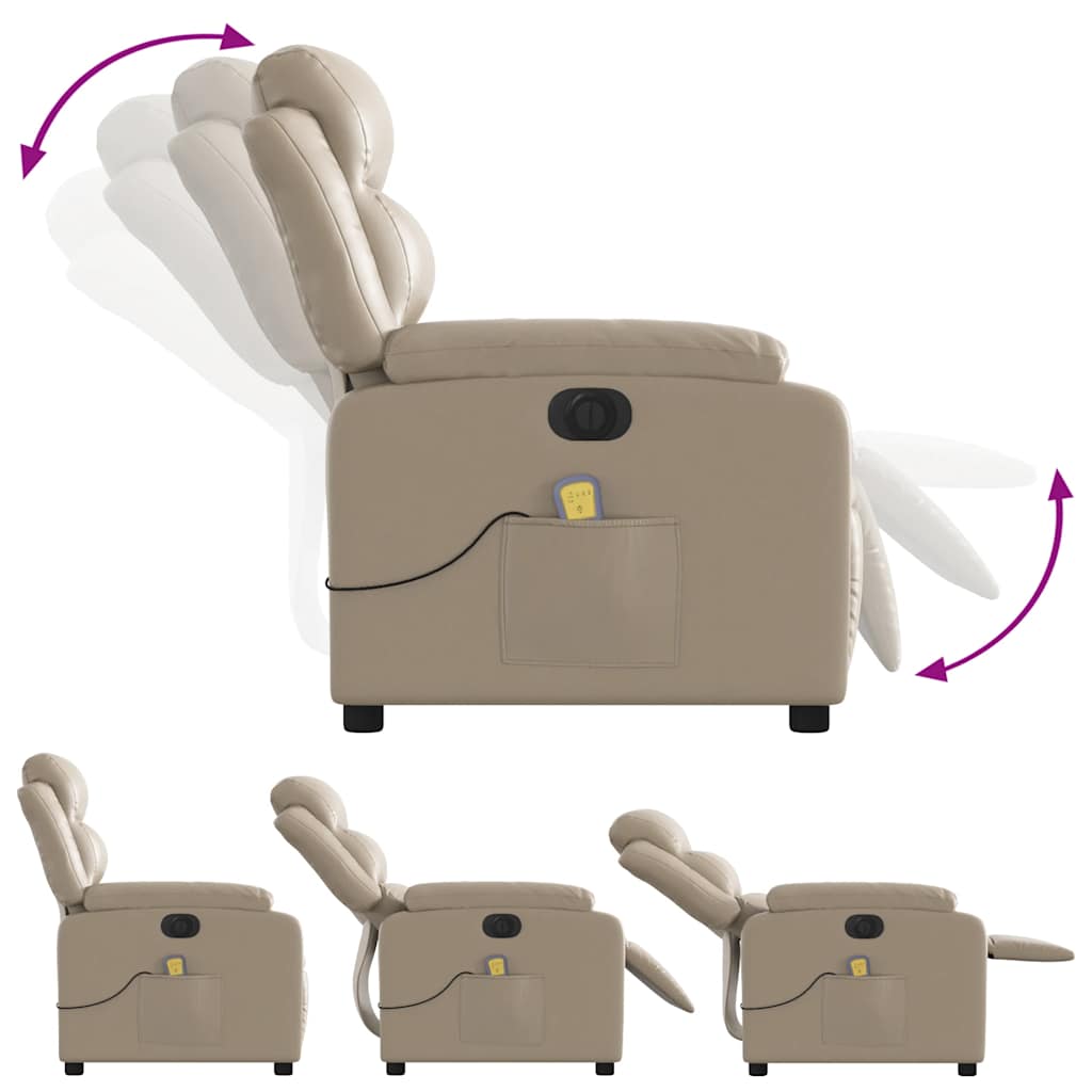 Fauteuil de massage inclinable électrique cappuccino similicuir - XIOS