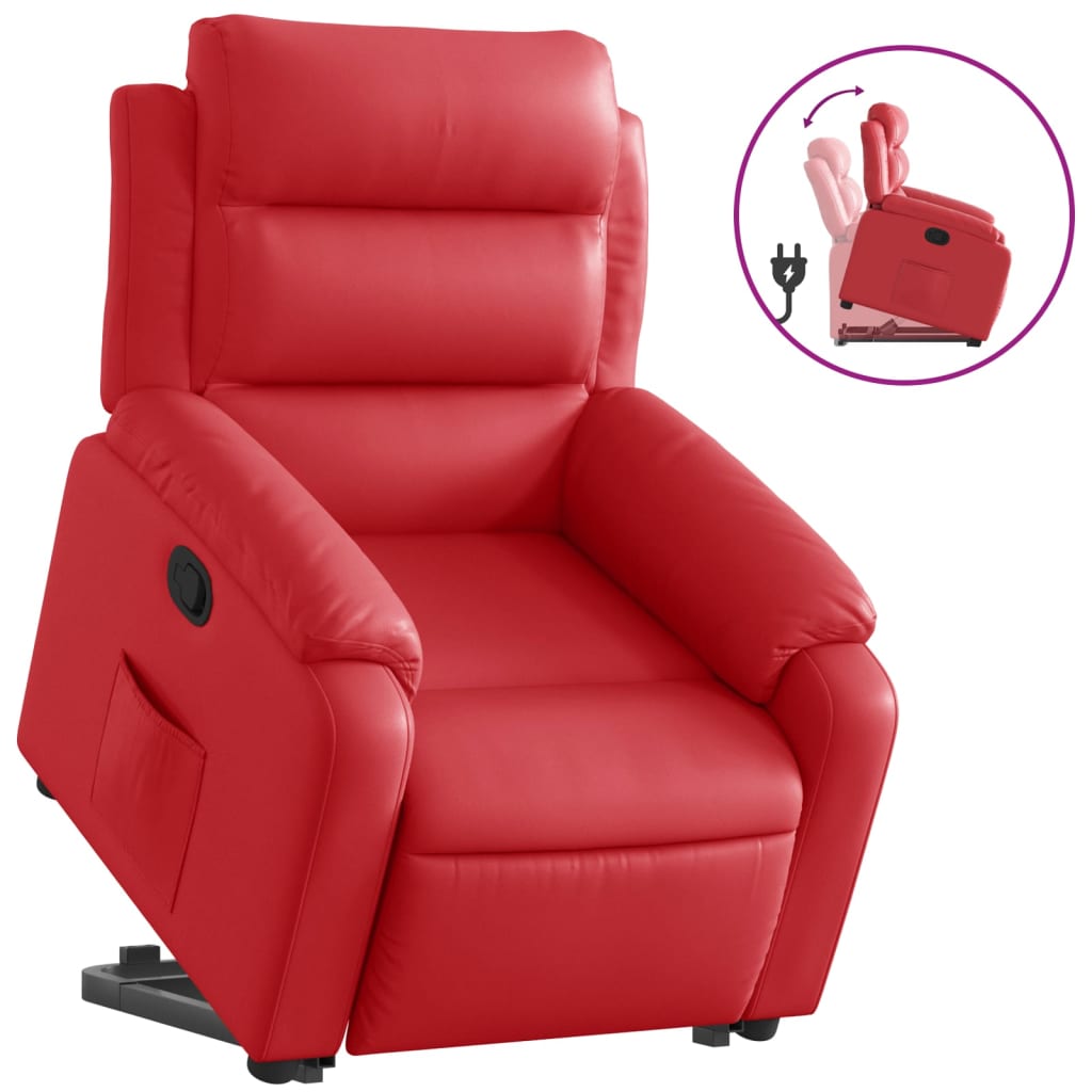 Fauteuil inclinable Rouge Similicuir Fauteuils vidaXL