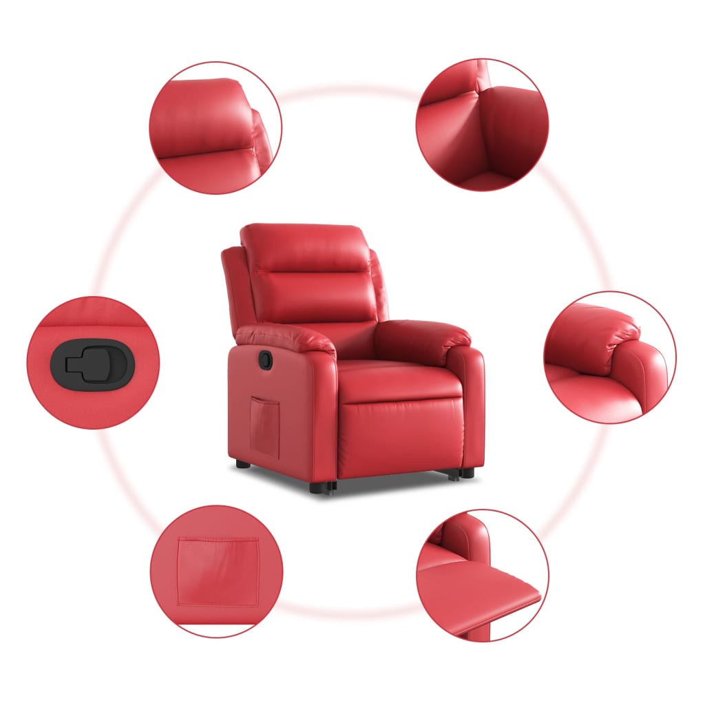 Fauteuil inclinable Rouge Similicuir Fauteuils vidaXL