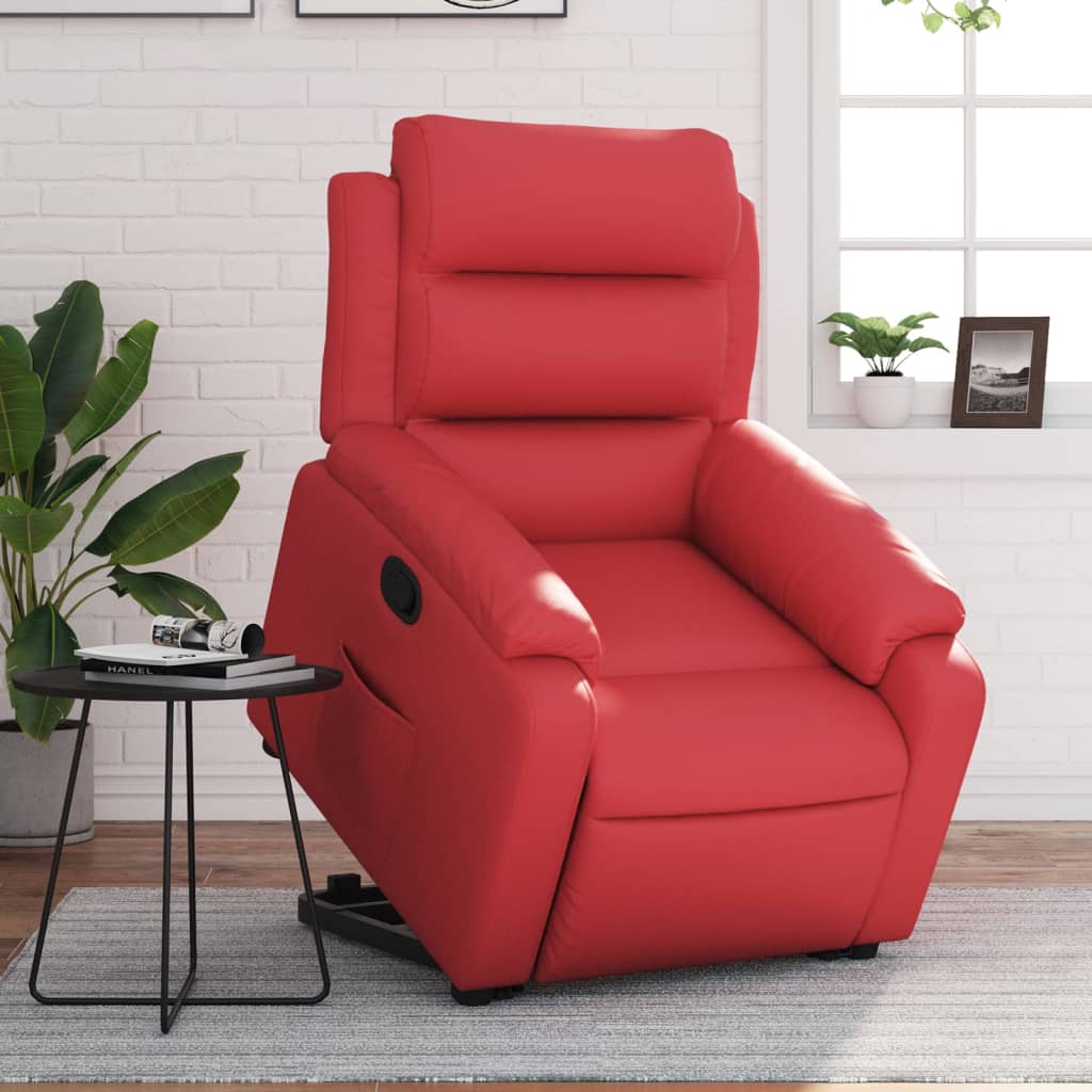 Fauteuil inclinable Rouge Similicuir Fauteuils vidaXL