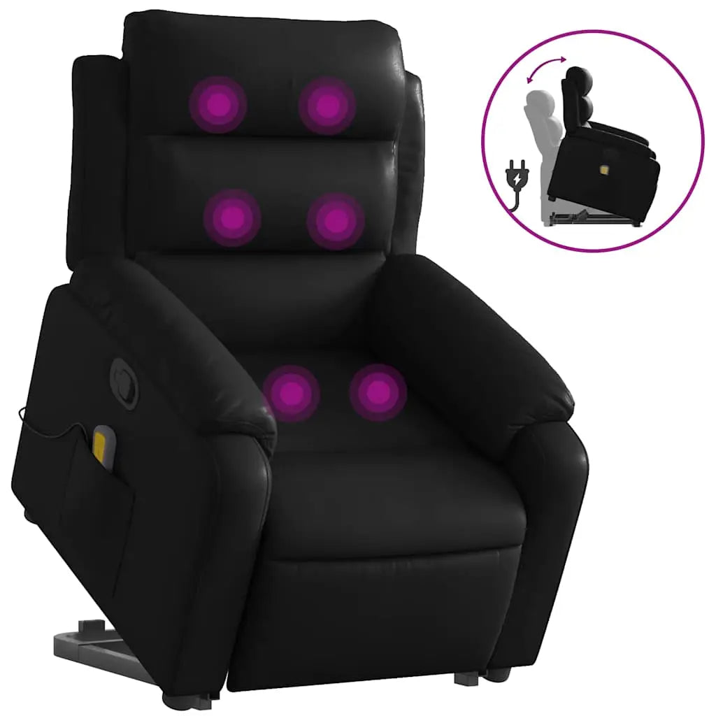 Fauteuil inclinable de massage Noir Similicuir - XIOS