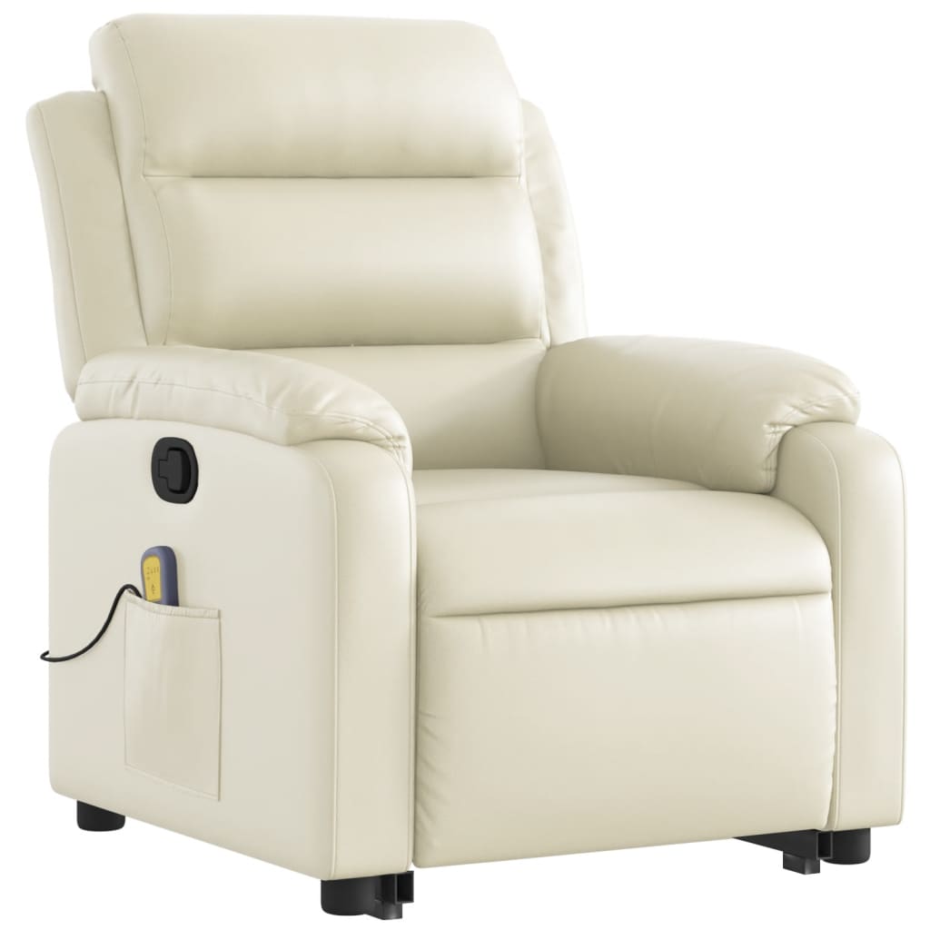 Fauteuil inclinable de massage Crème Similicuir - XIOS