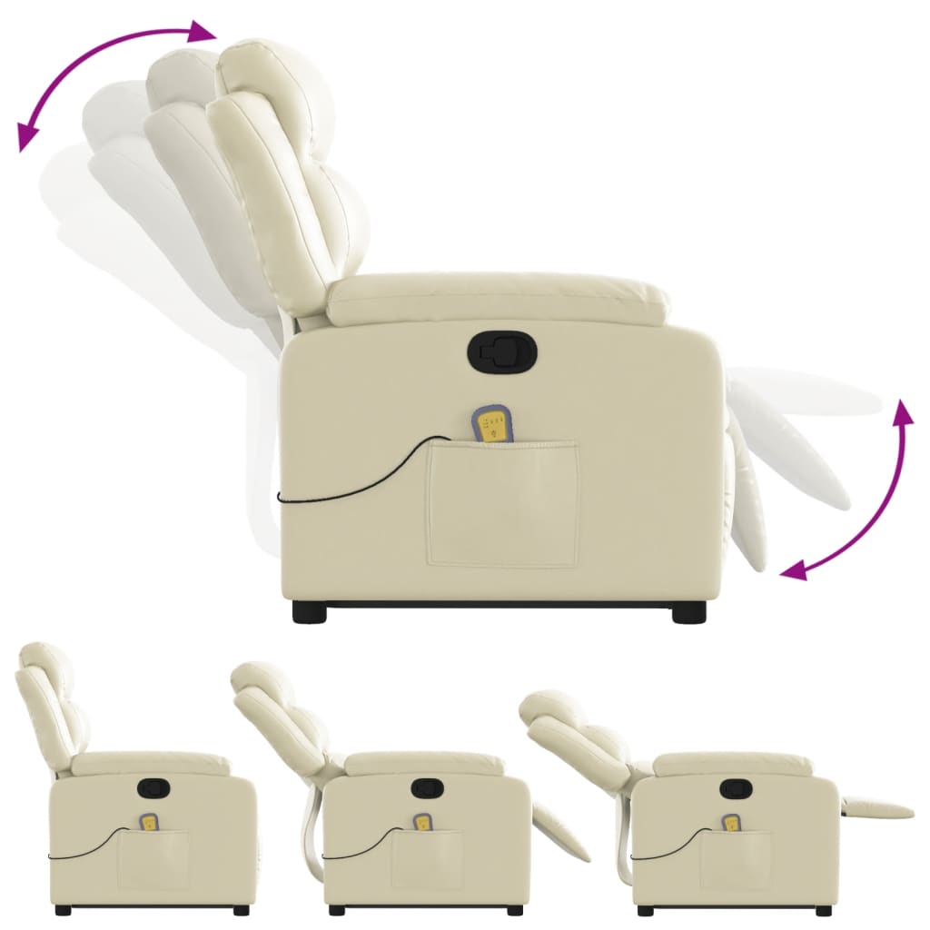 Fauteuil inclinable de massage Crème Similicuir - XIOS