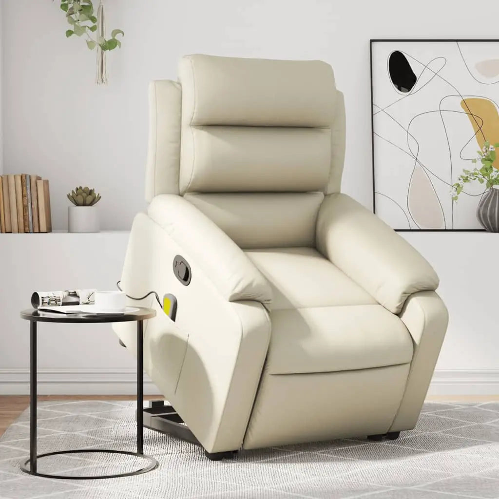 Fauteuil inclinable de massage Crème Similicuir - XIOS