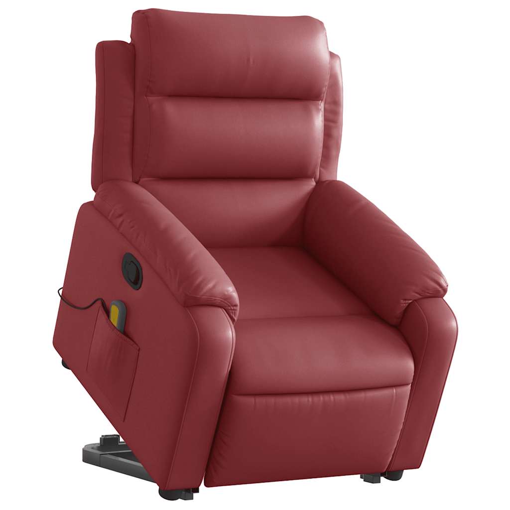 Fauteuil inclinable de massage Rouge bordeaux Similicuir - XIOS