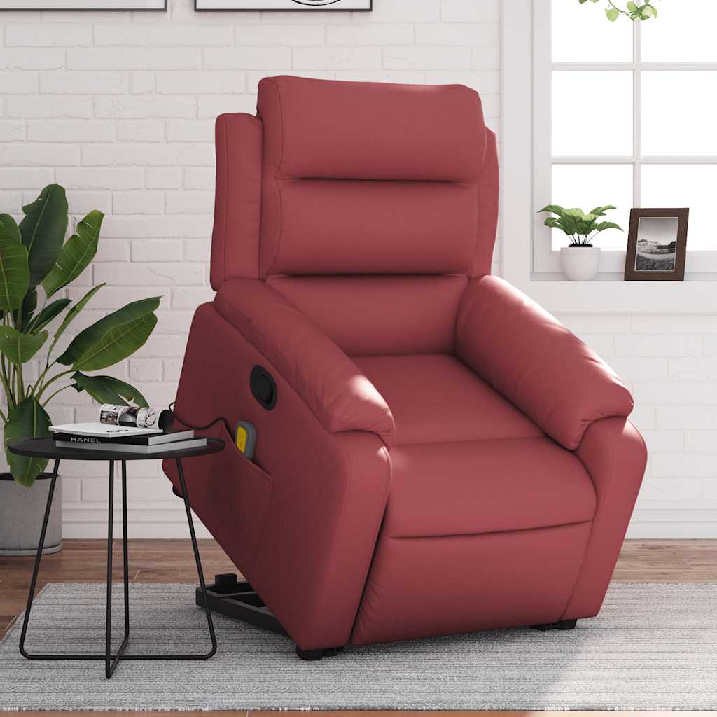Fauteuil inclinable de massage Rouge bordeaux Similicuir - XIOS