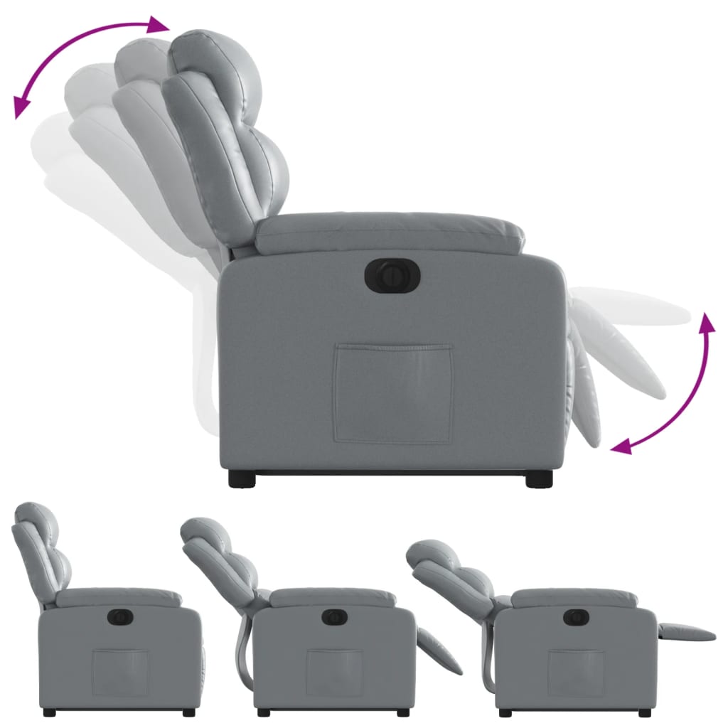 Fauteuil inclinable électrique gris similicuir - XIOS