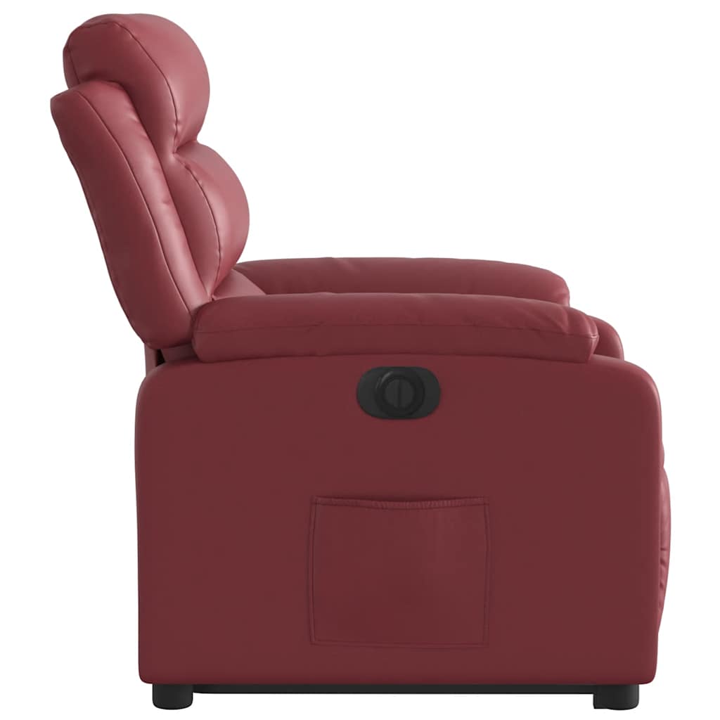 Fauteuil inclinable électrique rouge bordeaux similicuir - XIOS