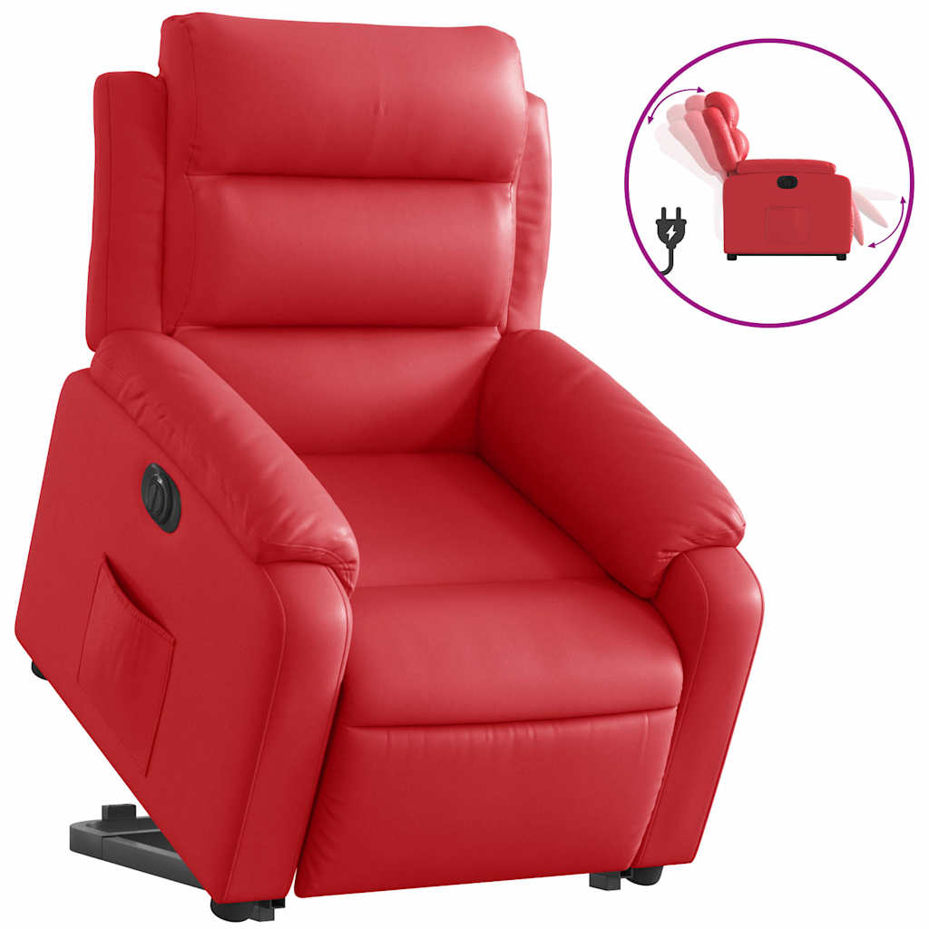 Fauteuil inclinable électrique rouge similicuir - XIOS