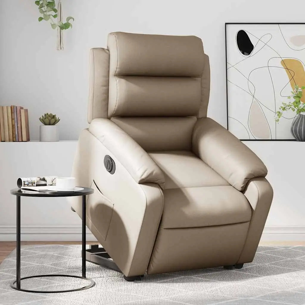 Fauteuil inclinable électrique cappuccino similicuir - XIOS